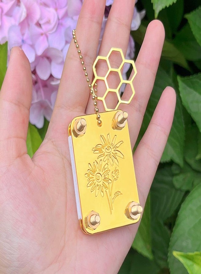 Happinit Micro Flower Press, Miniature Flowers Press Kit, Metal Pocket Flower Pressing, DIY Pressed Flowers Plant Preservation Kit for Arts and Crafts Lovers, Plant Lover Gifts (Gold) - Image 1